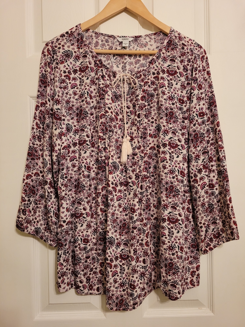 Sonoma Women's Floral Peasant Style Shirt Size S